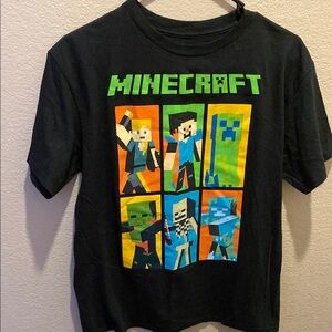 Minecraft Kids Black and Multicolor Graphic Tee